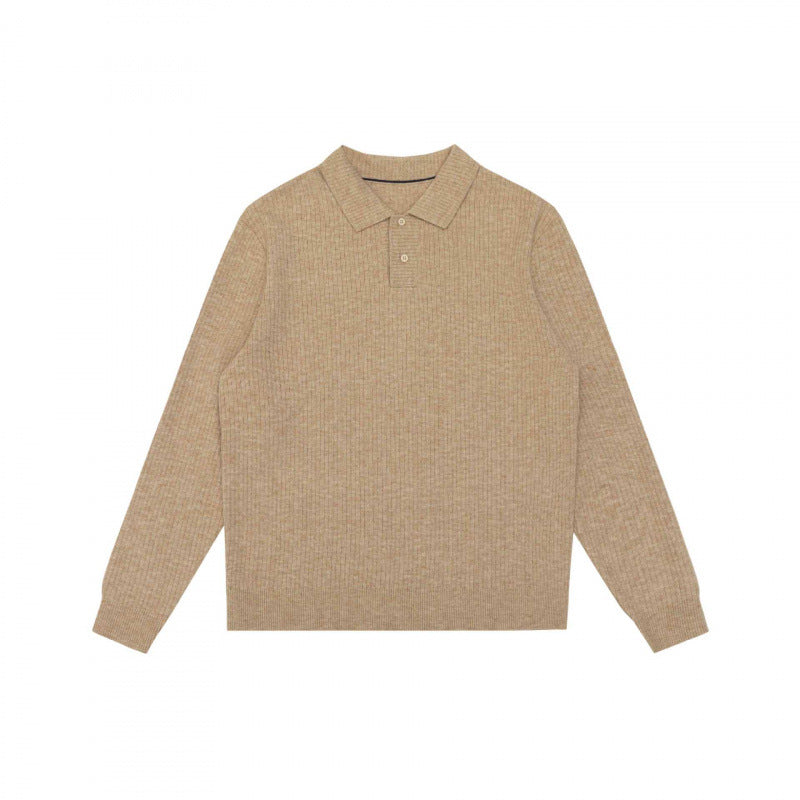 Herren Feinstrick-Poloshirt mit Rippenstruktur, Langarm und klassischem Hemdkragen Nord Taschen
