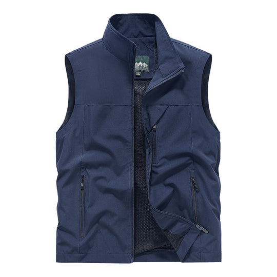 Herren Atmungsaktive Softshell-Utilityweste mit hohem Stehkragen, wasserabweisender Außenlage und mehrfachen Reißverschlusstaschen Nord Taschen