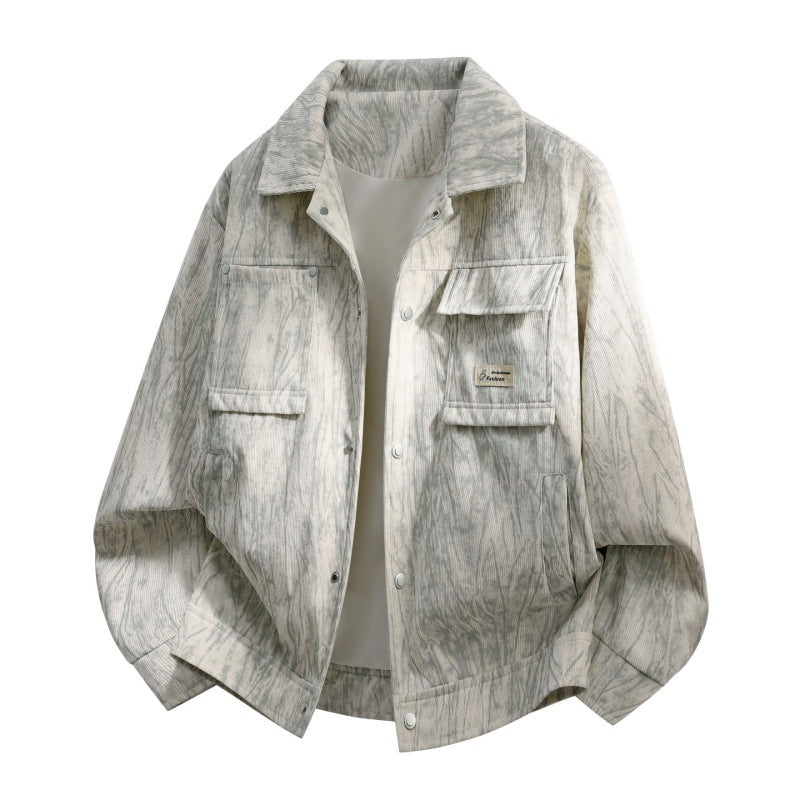 Herren Utility-Overshirt aus Vintage-Optik mit Druckknopfleiste, Pattentaschen & gebürsteter Struktur Nord Taschen