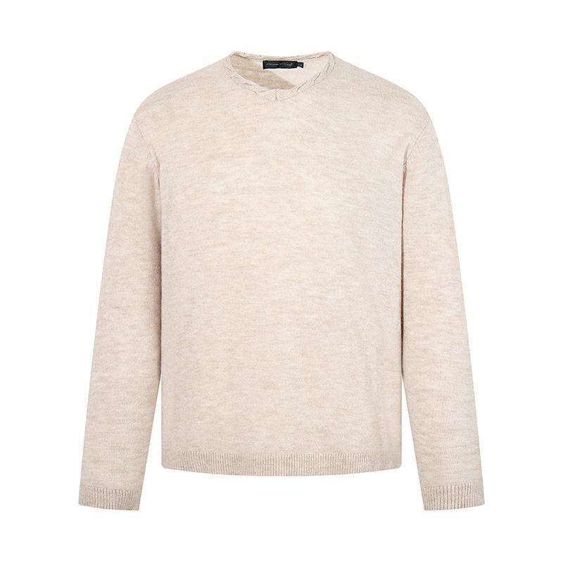 Herren Feinstrickpullover mit Rundhalsausschnitt, lockerer Passform und geripptem Saum Nord Taschen