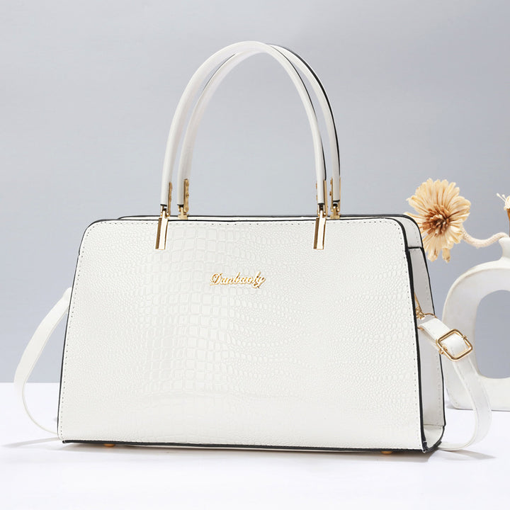 Damen elegante Handtasche mit Krokodilleder-Optik und abnehmbaren Tragegurt Nord Taschen