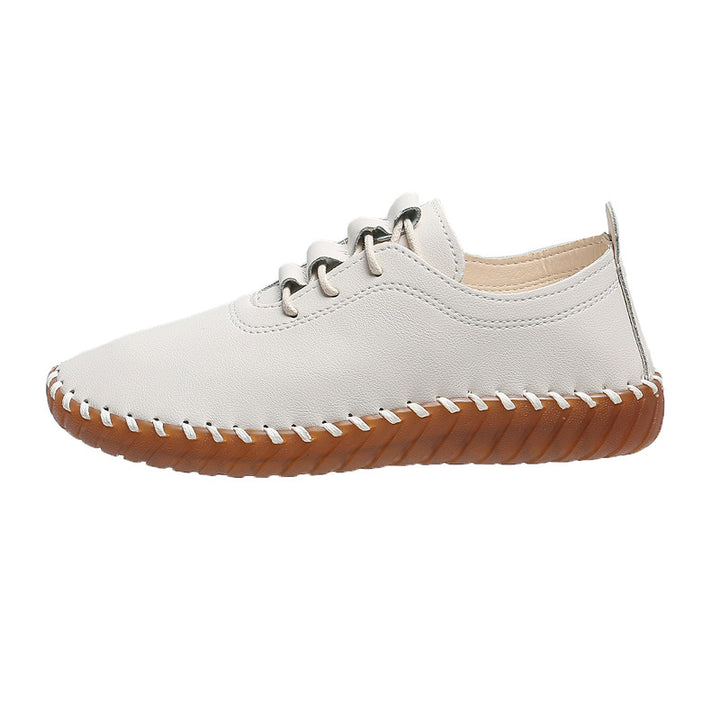 Damen nan handgenähter Komfort-Sneaker mit elastischer Schnürung und profilierter Kautschuksohle Nord Taschen