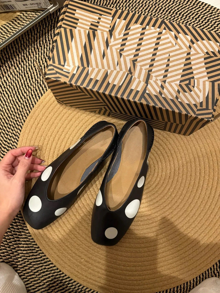 Damen Ballerinas mit modischem Punktedesign und flexibler Sohle