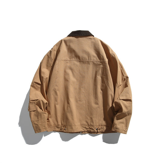 Herren Boxy-Workwear-Blousonjacke mit Kontrastkragen und Mehrfach-Taschen Nord Taschen