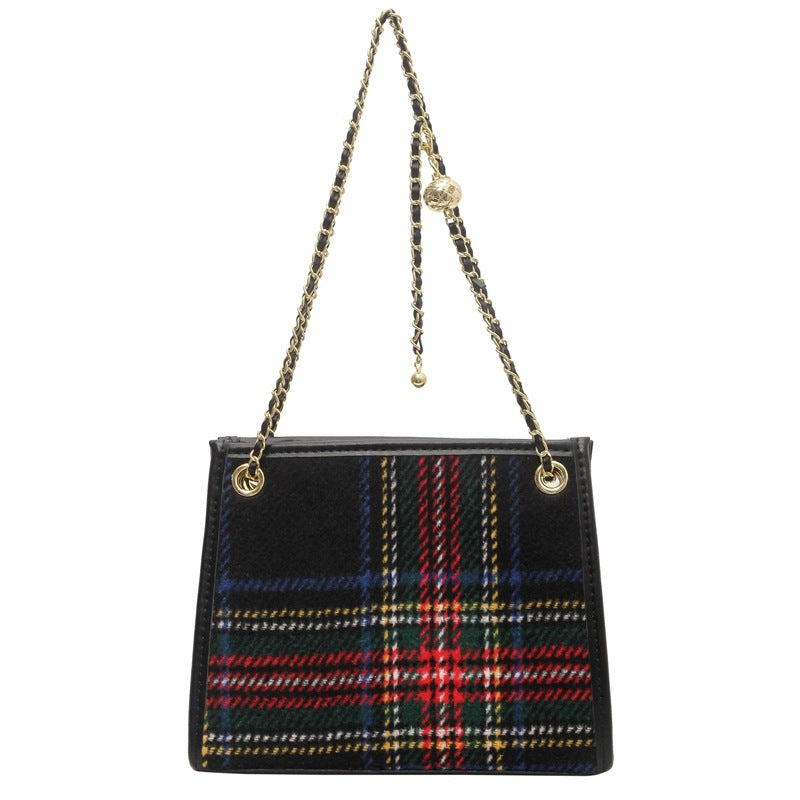 Damen Schultertasche mit kariertem Design Nord Taschen