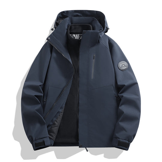 Herren Softshell-Performancejacke mit abnehmbarer Kapuze, verdecktem durchgehendem Reißverschluss und ergonomischem Schnitt Nord Taschen
