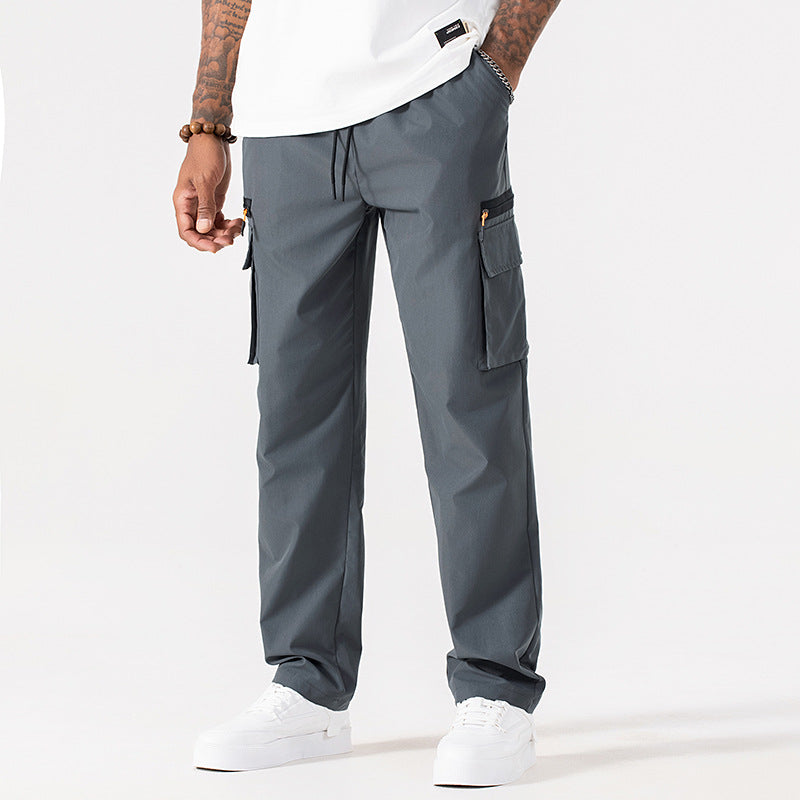 Herren Utility-Cargo-Hose mit elastischem Bund und Kordelzug Nord Taschen