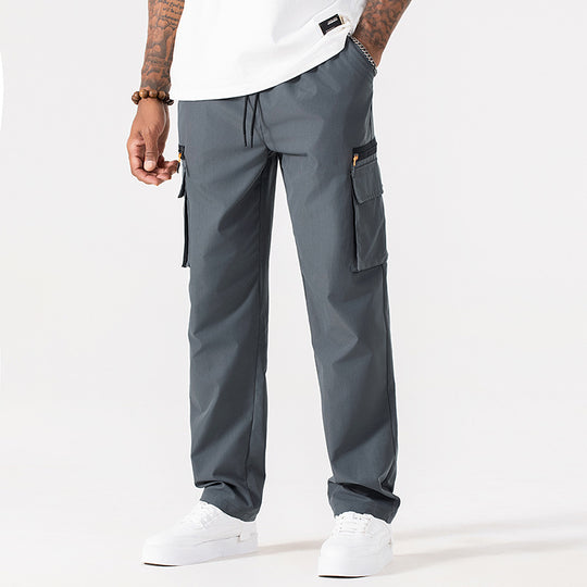 Herren Utility-Cargo-Hose mit elastischem Bund und Kordelzug Nord Taschen