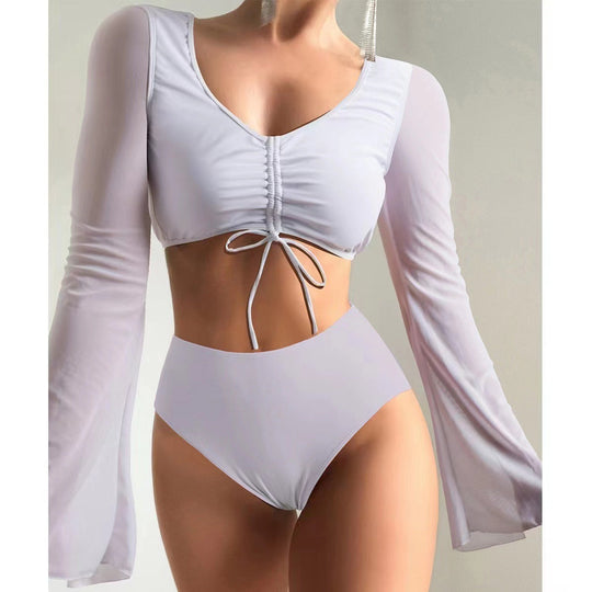 Damen Hochgeschnittener Bikini mit transparenter Blusenoberteil Nord Taschen