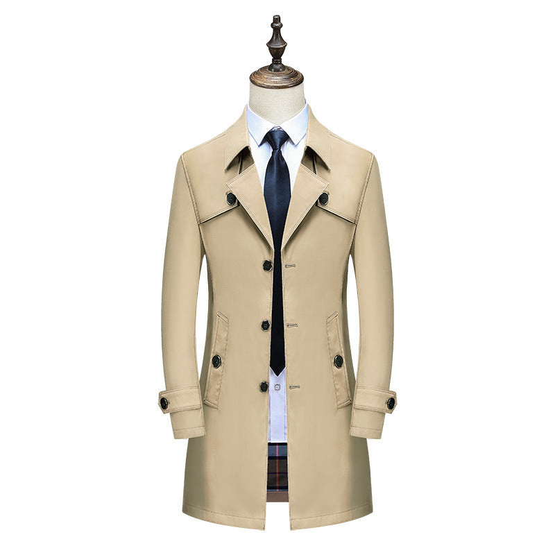 Herren Eleganter Slim-Fit Trenchcoat mit klassischer Knopfleiste und verstellbaren Manschetten Nord Taschen