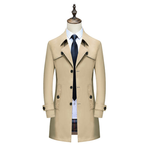 Herren Eleganter Slim-Fit Trenchcoat mit klassischer Knopfleiste und verstellbaren Manschetten Nord Taschen