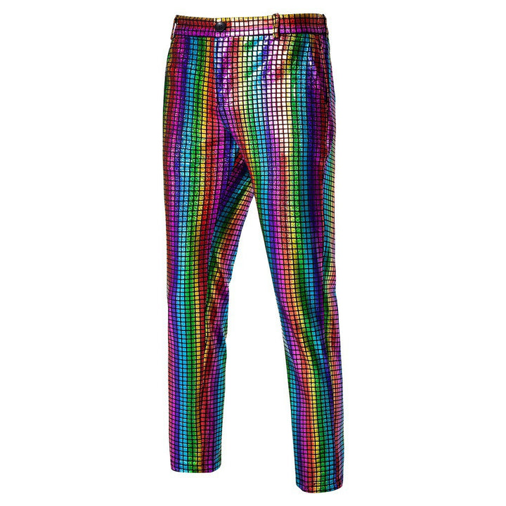 Herren Slim-Fit Anzughose mit glänzender Paillettenoptik und feinem Karomuster Nord Taschen