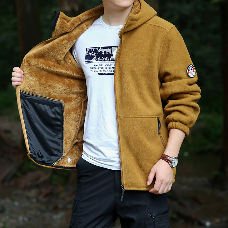 Herren Outdoor-Fleecejacke mit Kapuze, durchgehendem Reißverschluss und Reißverschlusstaschen Nord Taschen