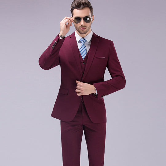 Herren Dreiteiliger Slim-Fit Businessanzug mit Weste und schmaler Silhouette Nord Taschen