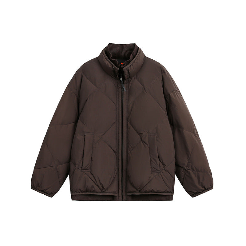 Unisex Boxy gesteppte Winterjacke mit Stehkragen und Rippbündchen Nord Taschen