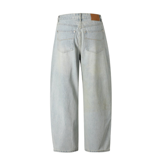 Damen Hochtaillierte Straight‑Leg Jeans mit weitem Bein Nord Taschen