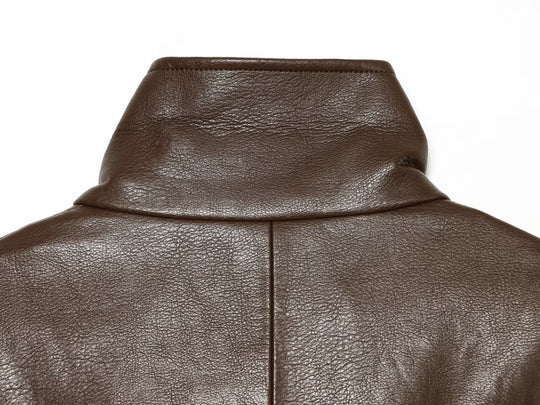 Damen taillierte Lederoptik-Bikerjacke mit hohem Funnelkragen Nord Taschen