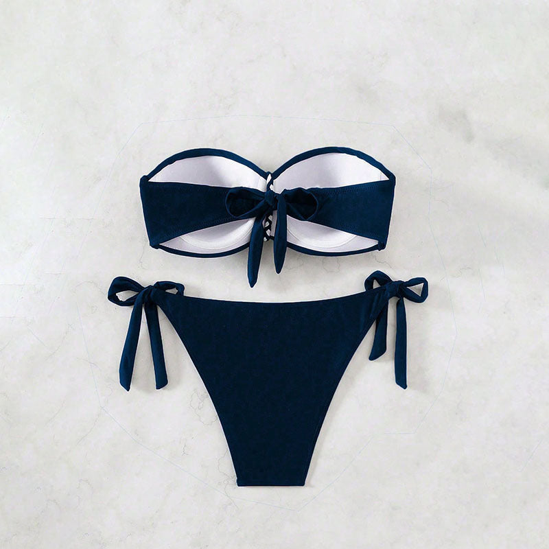 Damen Bandeau-Bikini-Set mit raffinierten BindNord Taschenändern