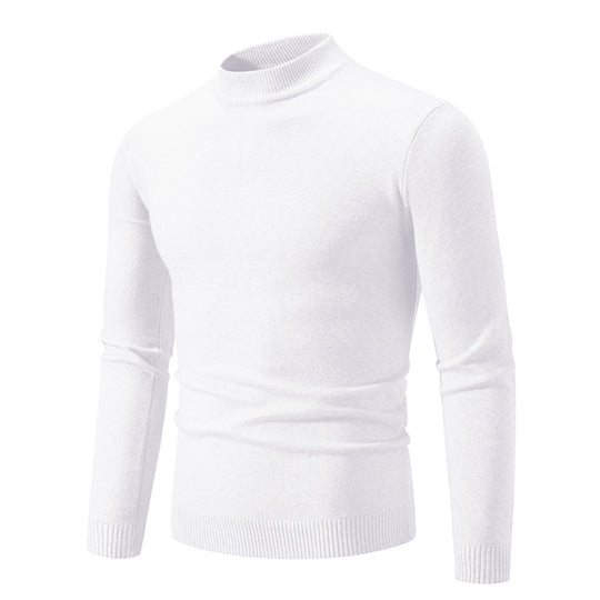 Herren Schmal geschnittener Feinstrick‑Mockneck‑Pullover mit geripptem Kragen und Saum Nord Taschen