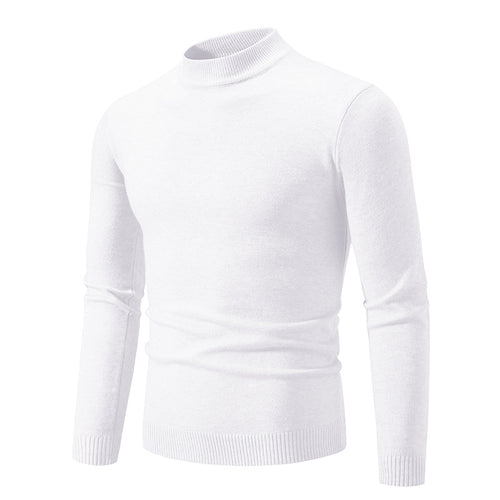 Herren Schmal geschnittener Feinstrick‑Mockneck‑Pullover mit geripptem Kragen und Saum Nord Taschen