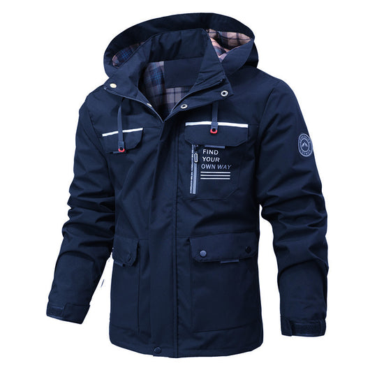 Herren Wasserabweisender Softshell-Parka mit Kapuze, reflektierenden Einsätzen und Multifunktionstaschen Nord Taschen
