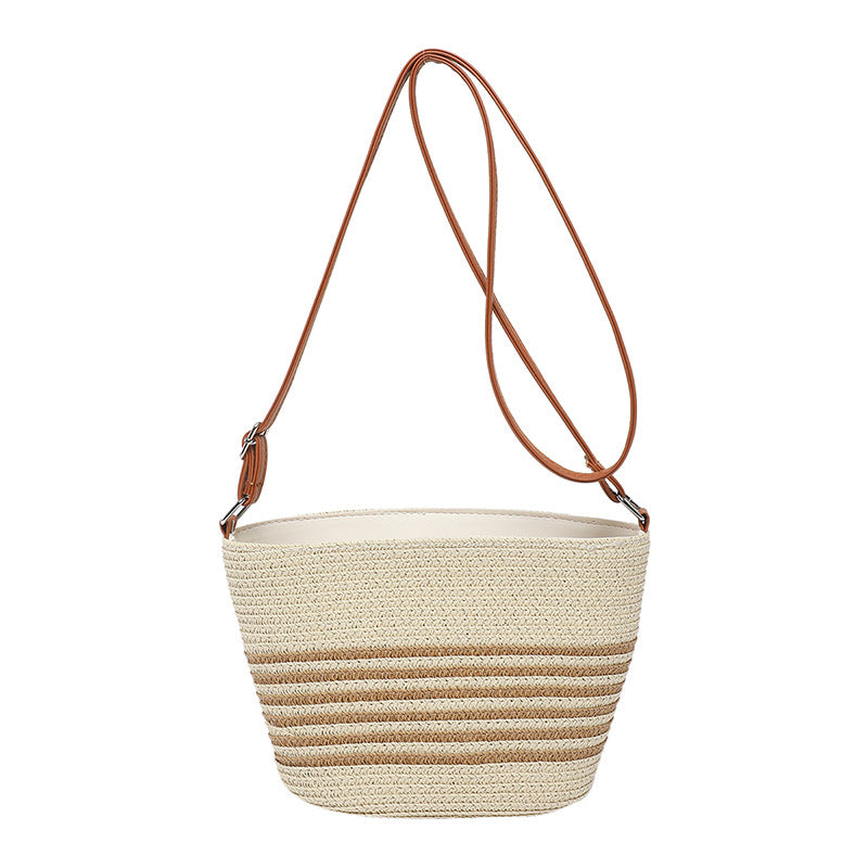 Damen Henkeltasche aus geflochtenem Naturmaterial mit eleganter Struktur Nord Taschen