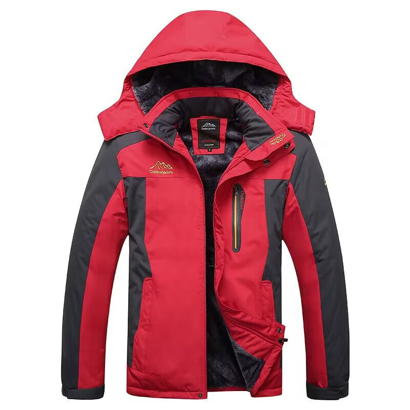 Herren Wasserdichte Thermo-Outdoorjacke mit weichem Fleece-Innenfutter und Multifunktionstaschen Nord Taschen