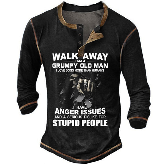 Herren Langarmshirt mit originellem Spruchdesign Nord Taschen