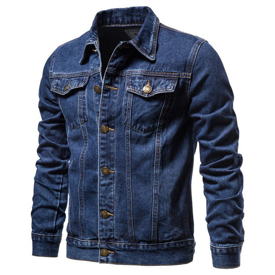 Herren Jeansjacke im Slim-Fit mit vertikaler Nahtstruktur und Brusttaschen Nord Taschen