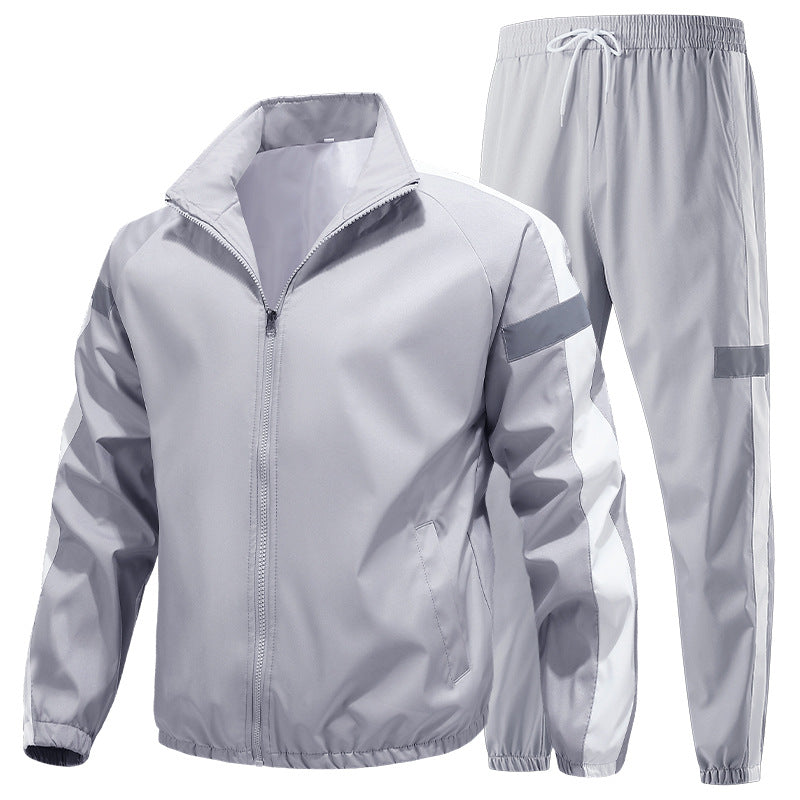 Herren Sportliches Trainingsanzug-Set mit Reißverschlussjacke, Jogginghose und reflektierenden Einsätzen Nord Taschen
