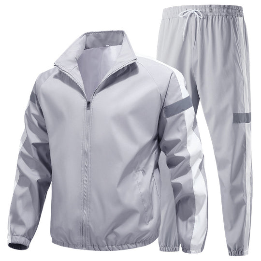 Herren Sportliches Trainingsanzug-Set mit Reißverschlussjacke, Jogginghose und reflektierenden Einsätzen Nord Taschen