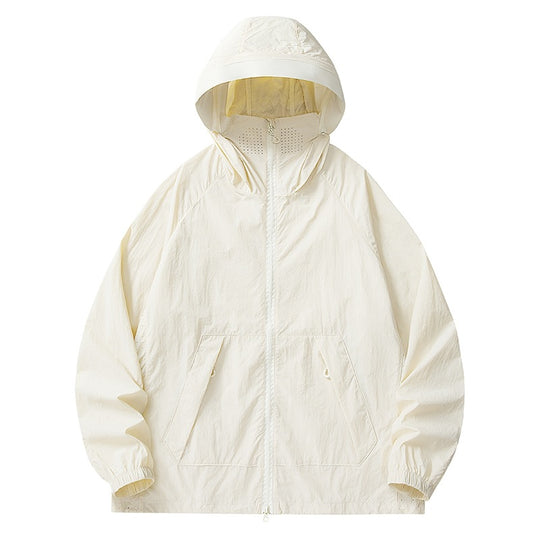 Herren Leichte wind- und wasserabweisende Kapuzenjacke mit Mesh‑Futter, Raglanärmeln & verstellbarem Saum Nord Taschen