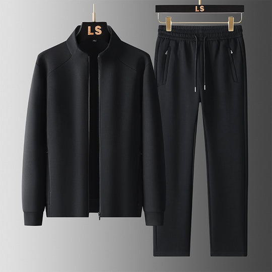 Herren Zweiteiliges sportliches Trainingsset mit Stehkragen‑Zipjacke & konischer Jogginghose Nord Taschen