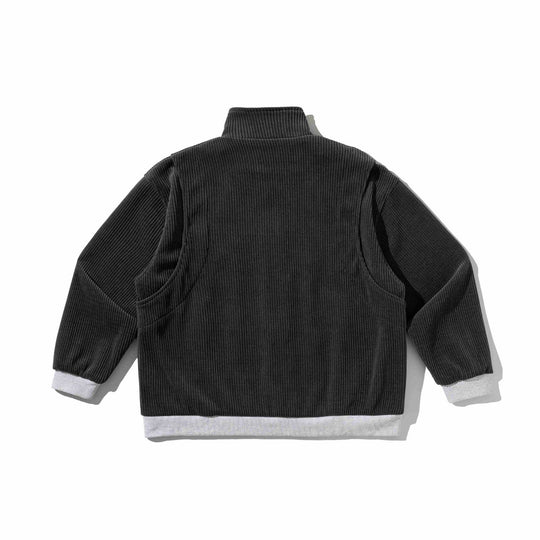 Unisex Kurz geschnittene gerippte Zipjacke mit Stehkragen und kontrastbesätzen Nord Taschen