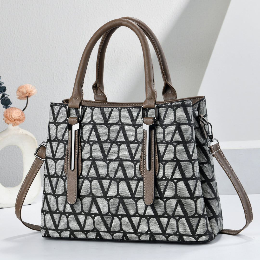 Damen Handtasche mit modernem Geometrie-Design und abnehmbarem Schulterriemen Nord Taschen
