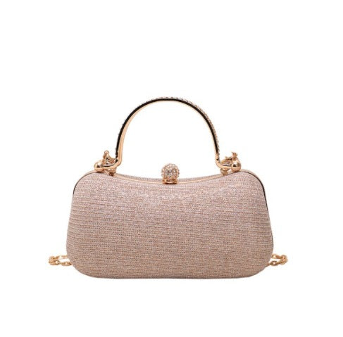 Damen Clutch mit funkelndem Glitzer und elegantem Goldrahmen Nord Taschen