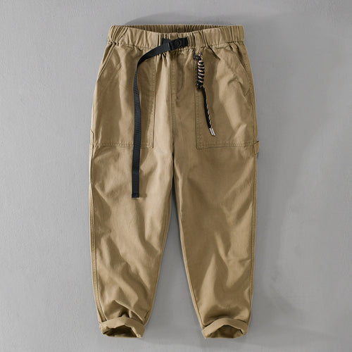 Herren Tapered-Cargohose im Utility-Stil mit gekrempeltem Saum und elastischem Bund Nord Taschen