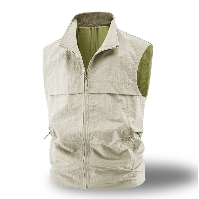Herren Leichte atmungsaktive Outdoor-Weste mit Mesh-Futter, durchgehendem Reißverschluss & Reißverschlusstaschen Nord Taschen