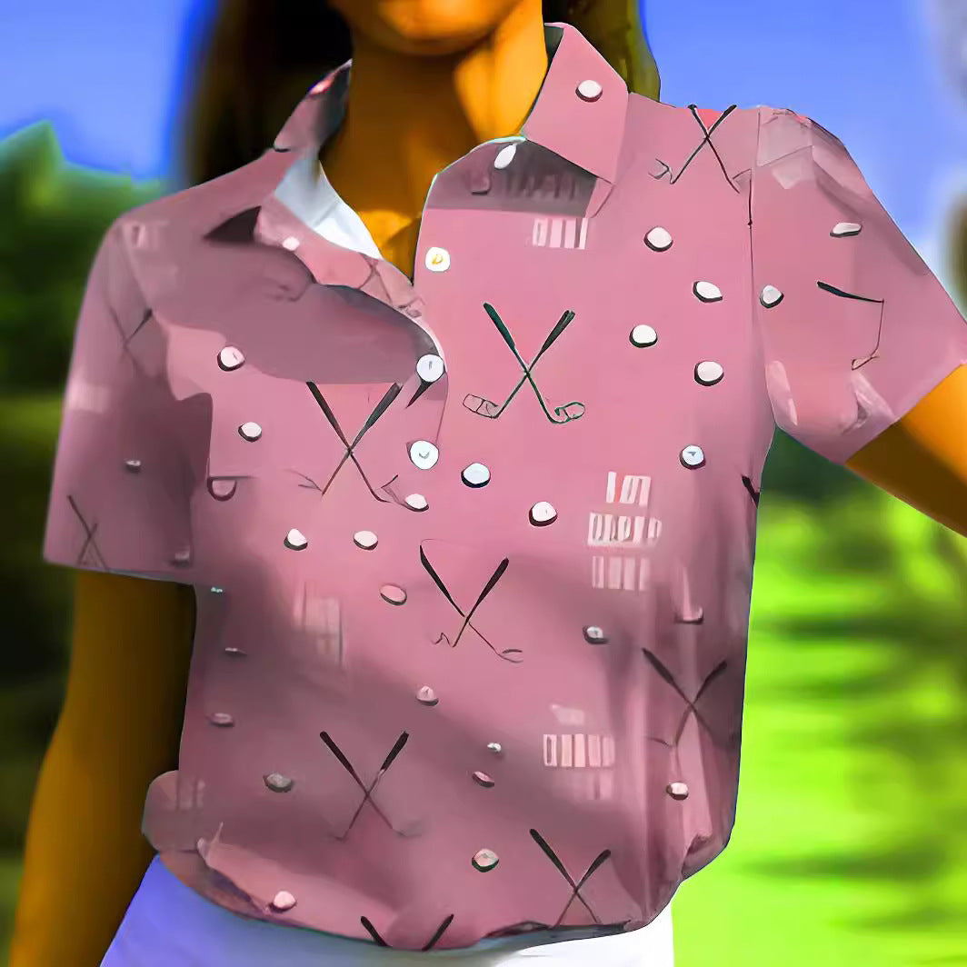 Damen Poloshirt mit modernem Golf-Muster und bequemem Schnitt