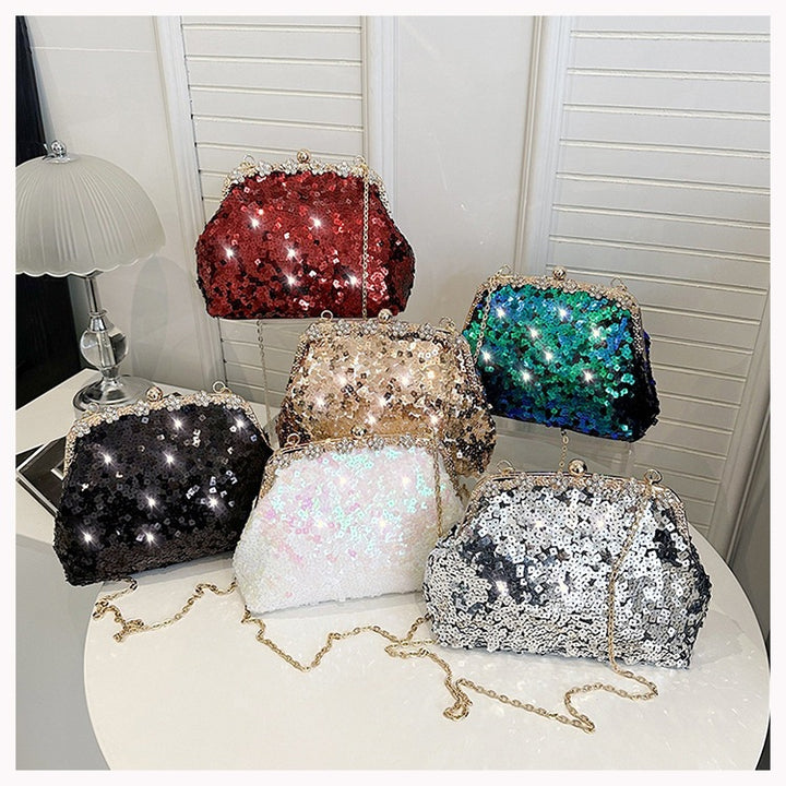 Damen Clutch mit funkelnden Pailletten Nord Taschen