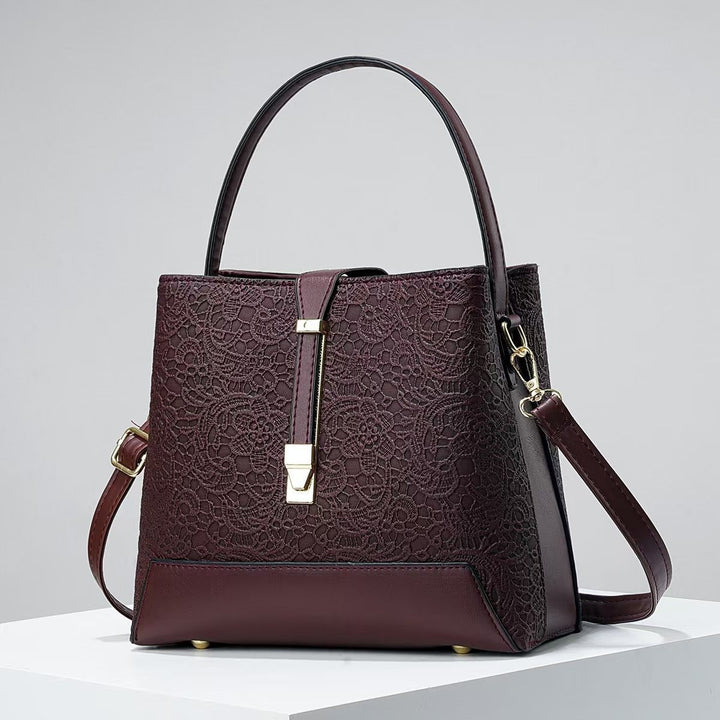 Damen elegante Handtasche mit filigranem Spitzenmuster Nord Taschen