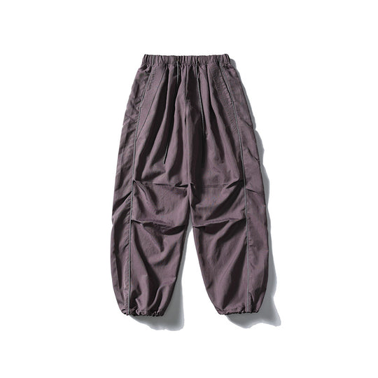 [Herren] weit geschnittene Nylon-Joggerhose im Utility-Stil mit Tunnelzugbund, Kontrastpaspel und elastischen Knöchelabschlüssen Nord Taschen
