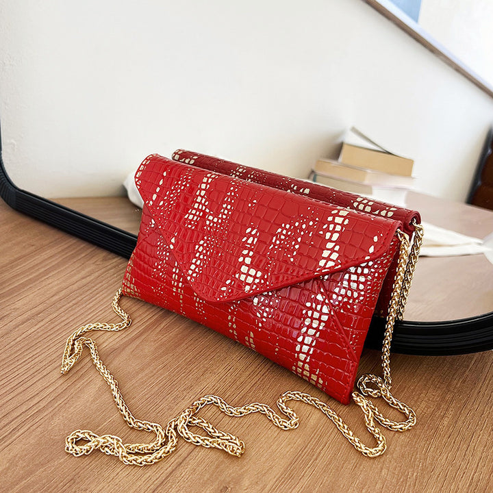 Damen elegante Clutch im schimmernden Krokodil-Look Nord Taschen