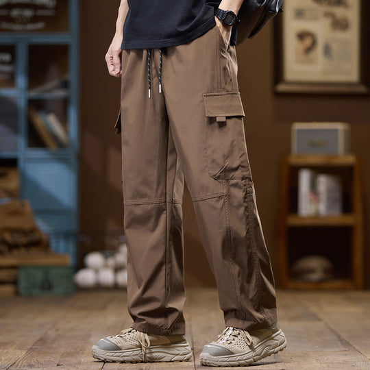 Herren Leichte Technical Cargo-Hose mit geradem Bein, Multifachtaschen und Kordelbund Nord Taschen