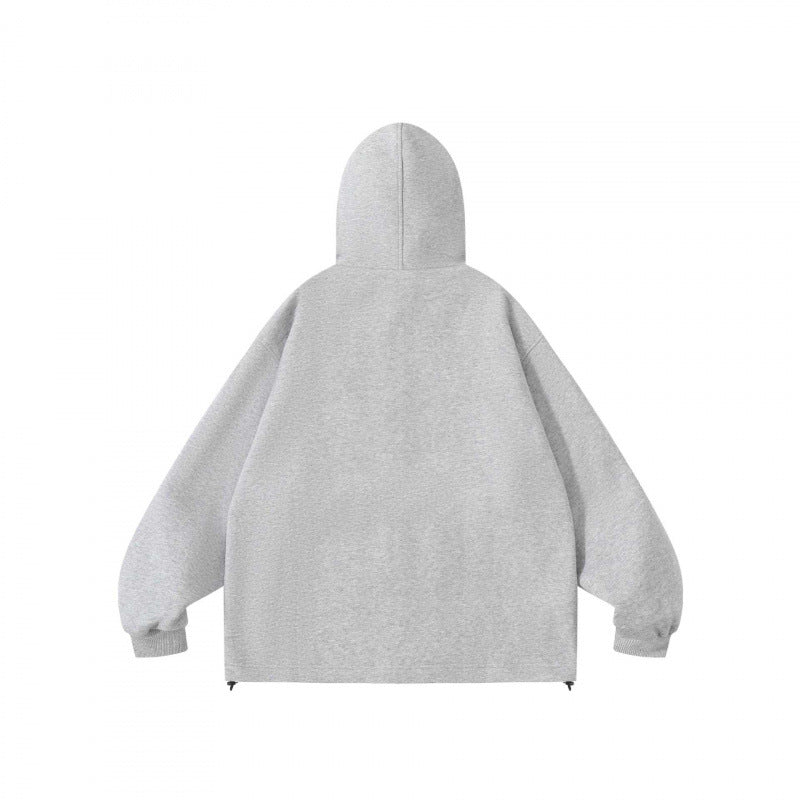 Unisex Oversize-Kapuzen-Überjacke mit kariert gefütterter Kapuze und Druckknopfleiste Nord Taschen