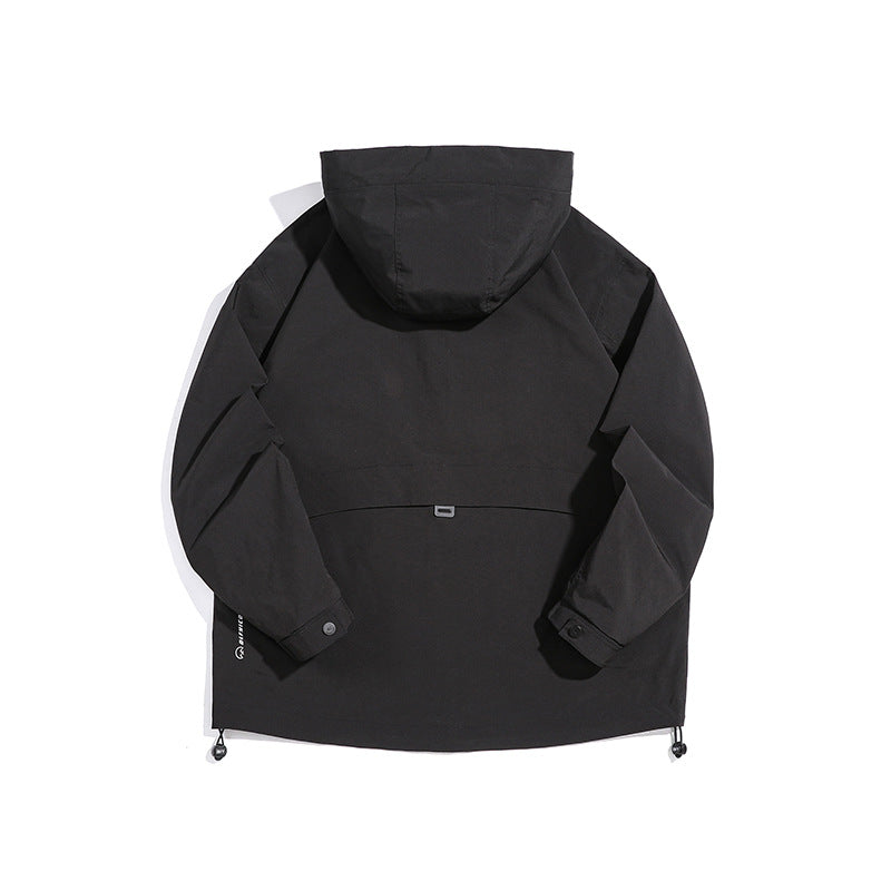 Unisex Technische Outdoorjacke im Boxy‑Cut mit Kapuze und vertikalen Brustreißverschlüssen Nord Taschen