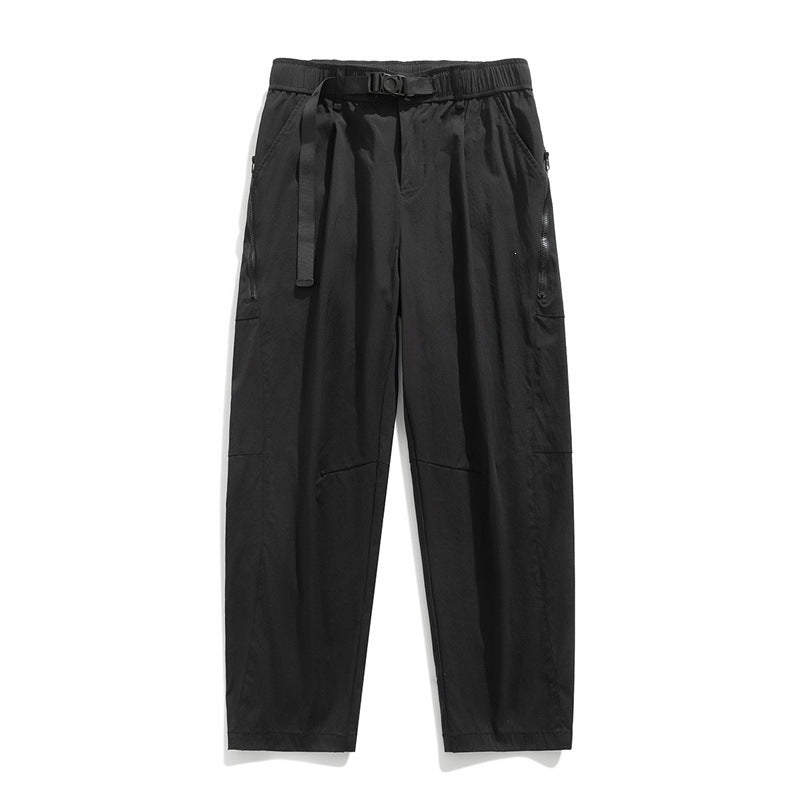 Herren Leichte Tech-Cargo-Hose mit elastischem Bund, Seitenzippern & Schnellverschluss-Gürtel Nord Taschen