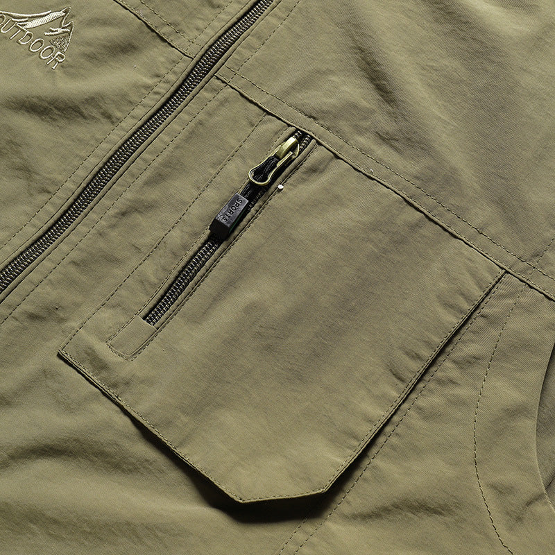 Herren Outdoor-Utility-Weste mit Mesh-Futter, wasserabweisender Nylonoberfläche und Multifunktionstaschen Nord Taschen