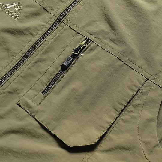 Herren Outdoor-Utility-Weste mit Mesh-Futter, wasserabweisender Nylonoberfläche und Multifunktionstaschen Nord Taschen