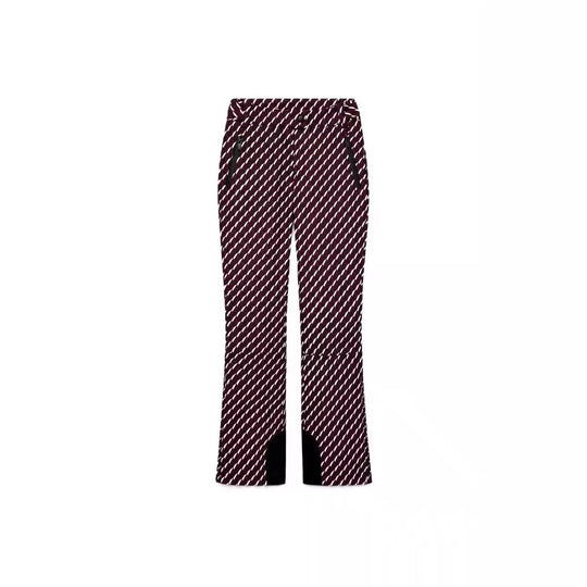 Damen Gemusterte Stretch-Joggpant mit ausgestelltem Schlag, elastischem Tunnelzugbund und Reißverschlusstaschen Nord Taschen